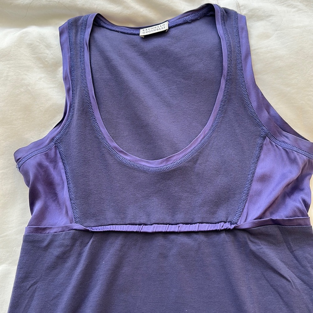 Brunello Cucinelli, top , m purple silk and cotton